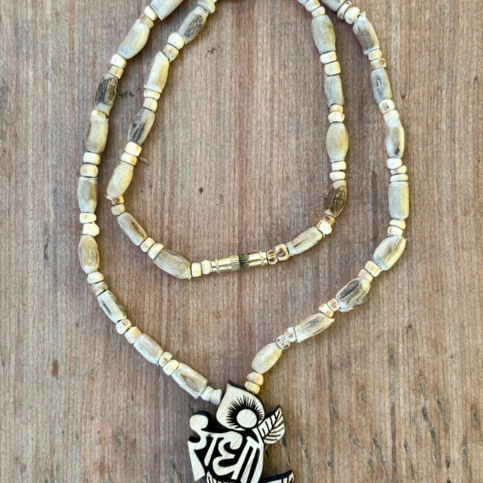 Radhe Wooden Beads Mala | Designer Radhe Krishna Pendant Necklace | Handcrafted Spiritual Mala for Men & Women